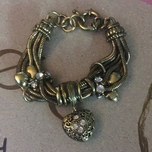 Gold heart statement bracelet